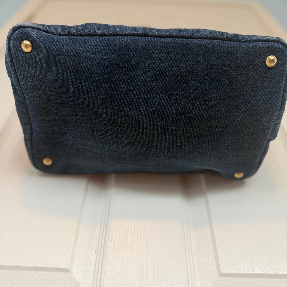 Prada Denim Logo Tote in Blue - Picture 5 of 12